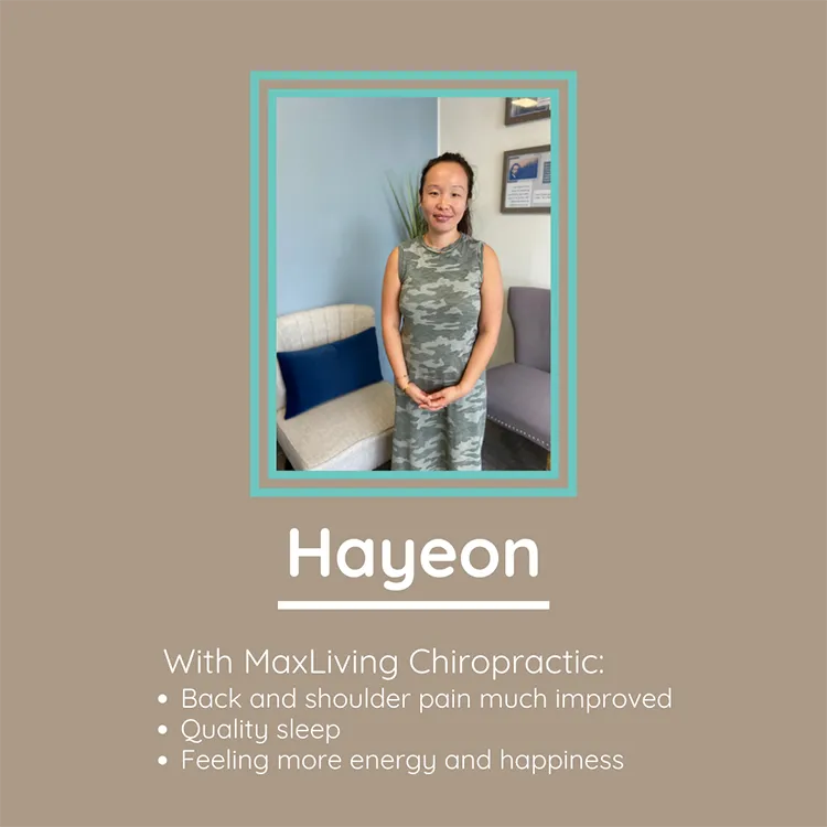 A photo and testimonial from Hayeon, who shares her experience. She describes less pain.